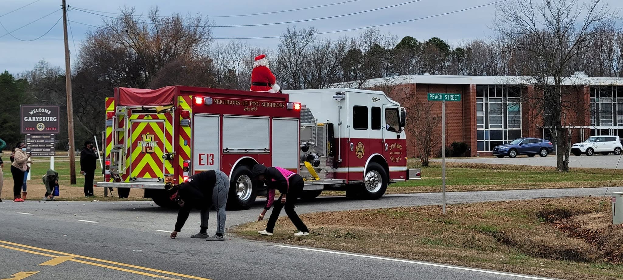 Garysburg fire engine participating in a community event